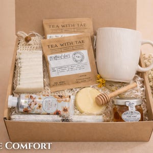 Thinking of you gift box for surgery recovery with a luxury self-care theme.