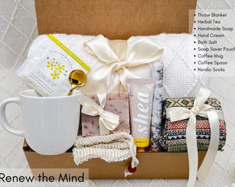 Birthday Cozy Care Package Gift Box for Women, Spa, Get Well Gift Basket