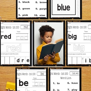 First 100 Sight Words Activity Bundle. Kindergarten, First Grade.Reading Readiness. includes Flashcards