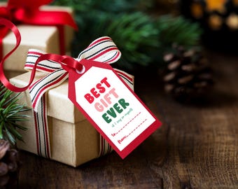 Grappig citaat kerstcadeaukaartjes – Feestelijke afdrukbare ontwerpen (digitale download)