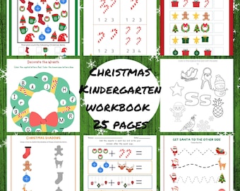 Werkbladen voor kerstactiviteiten. Kleuterschool. Thuisonderwijs activiteit