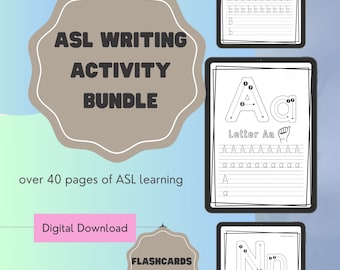 ASL-schrijfactiviteitenbundel: alfabetwerkbladen voor kinderen (digitale download)