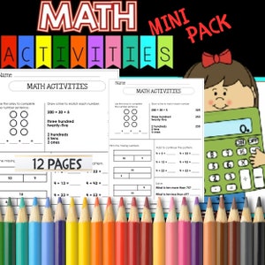 Mini Math Packet. 2nd and 3rd grade. Math practice. Morning Work