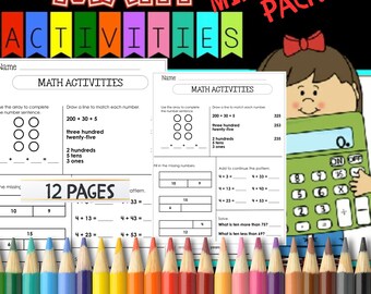 Mini Wiskundepakket. 2e en 3e leerjaar. Wiskunde oefenen. Ochtend werk