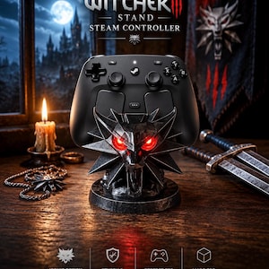 The Witcher 3 Stand for Steam Controller with LED eyes