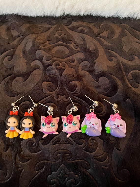 Kawaii Cute Character Earrings Etsy