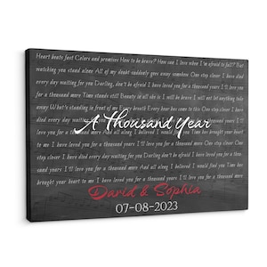 Custom Vinyl Record Canvas Print, Framed Song Lyrics Print, Our First Dance Lyrics, Personalised Wedding Anniversary Gift For Parents #S44
