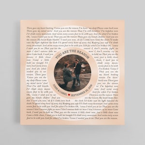 Carte des étoiles et toile pour paroles de chansons - Un cadeau de Saint-Valentin unique pour les couples # S14