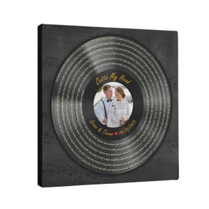 Paroles de chanson de mariage personnalisées - première impression d'art de danse, 1er 2e 3e 5e 10e 20e anniversaire cadeau pour elle, idée de mariage personnalisée #S24