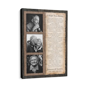 Elegant Memorial Canvas for Home – Custom Photo Wall Art with Poem or Song – In Memory Décor for Living Room, Mantel or Altar #S1