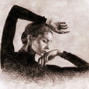 Sensual/Passionate Ballet Dancer Art | Original Graphite Drawing | Digital Download Art | Downloadable and Printable Wall Art