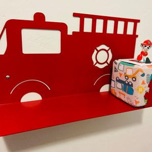 Fire Truck Tonie Shelf: Magnetic Steel Toy Storage