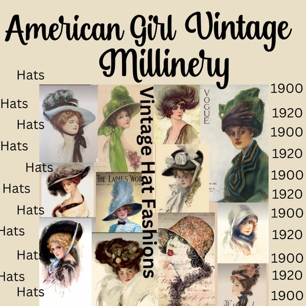 American Girl, Vintage Kentucky Derby Hats, 1920’s Hats, Flapper, Victorian Bonnets, 19th Century, Feathers, EdwardianMillinery,Silk, Velvet