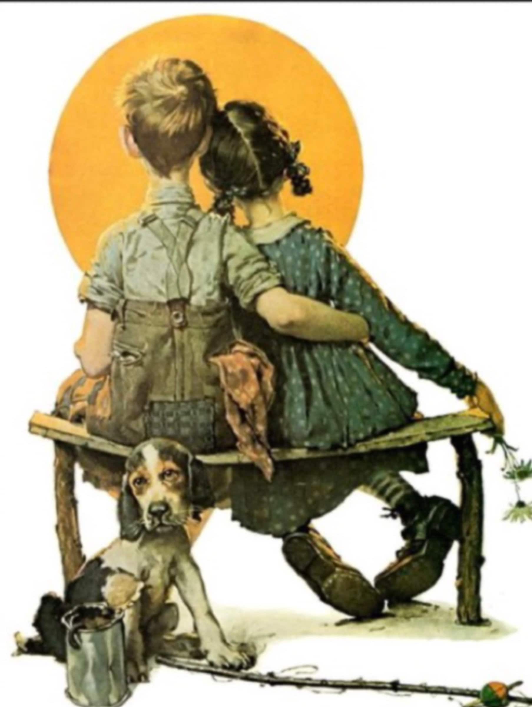 Compra una pintura hecha a mano de Little boy writing a letter - Norman  Rockwell, image size:1807x2400