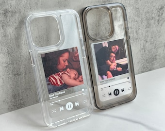 Personalized Music Plaque iPhone Case  for iPhone 15 14 13 12 11 Pro Max XR, Custom Picture iPhone Case, Clear iPhone Case