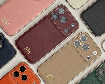 Anpassat präglat veganskt läderfodral: Personlig iPhone 17 16 15 14 13 Pro Max