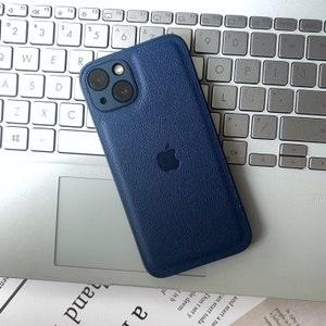 Leather iPhone 14 Case iPhone 15 14 13 12 11 Pro Max case iPhone XR case Cute iPhone X XS Max Case Dark Blue