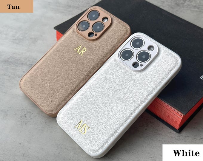 Custom Embossed Vegan Leather iPhone Case: Personalized iPhone 18 17 16 15 14 Pro Max