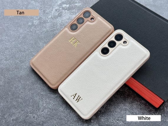 Custom Embossed Personalized Leather Case for Samsung Galaxy S26 S25 S24 S23 S22 Ultra Plus