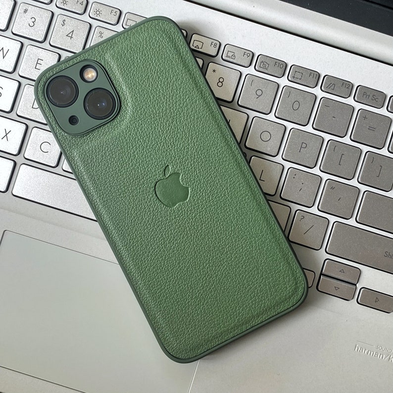 Leather iPhone 14 Case iPhone 15 14 13 12 11 Pro Max case iPhone XR case Cute iPhone X XS Max Case Green