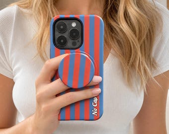 Custom MagSafe Phone Case Personalized Name Monogram Striped iPhone Case