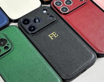 Custom MagSafe Embossed Vegan Leather iPhone Case: Personalized iPhone 17 16 15 14 13 Pro Max