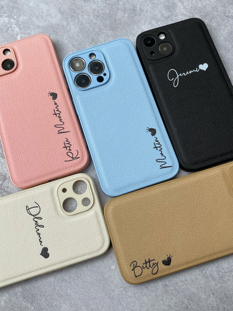 Personligt veganskt läderfodral för mobilen: Anpassat iPhone-fodral bild 1