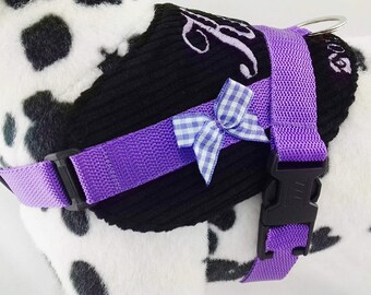 Dog harness personalized S M L XL XXL with desired name embroidered Corduroy black several colors dog harness