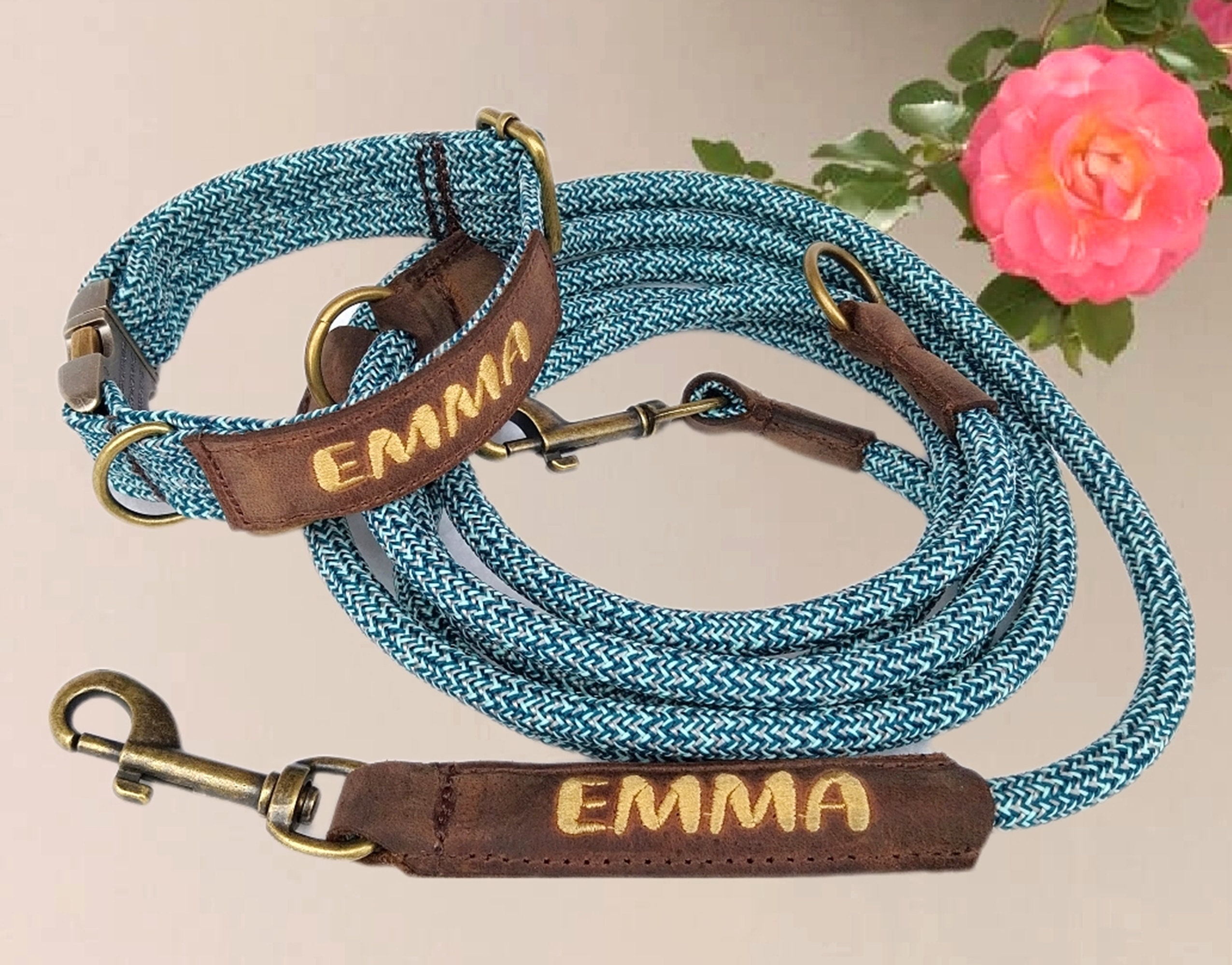 Halsband und leine set - Etsy.de