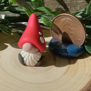 Polymer Clay Gnome Miniature Figure, Cute Little Handmade Gnome, Fairy Garden Gnome, Tiny Gnome, Itty Bitty Gnome