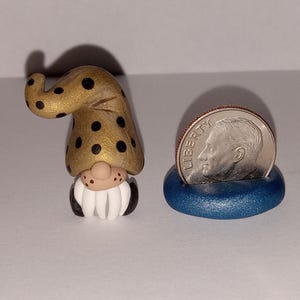 Tiny Clay Gnome Miniature Fairy Garden Accent, Cute Little Gnome, Handmade Gnome, Mini Gnome