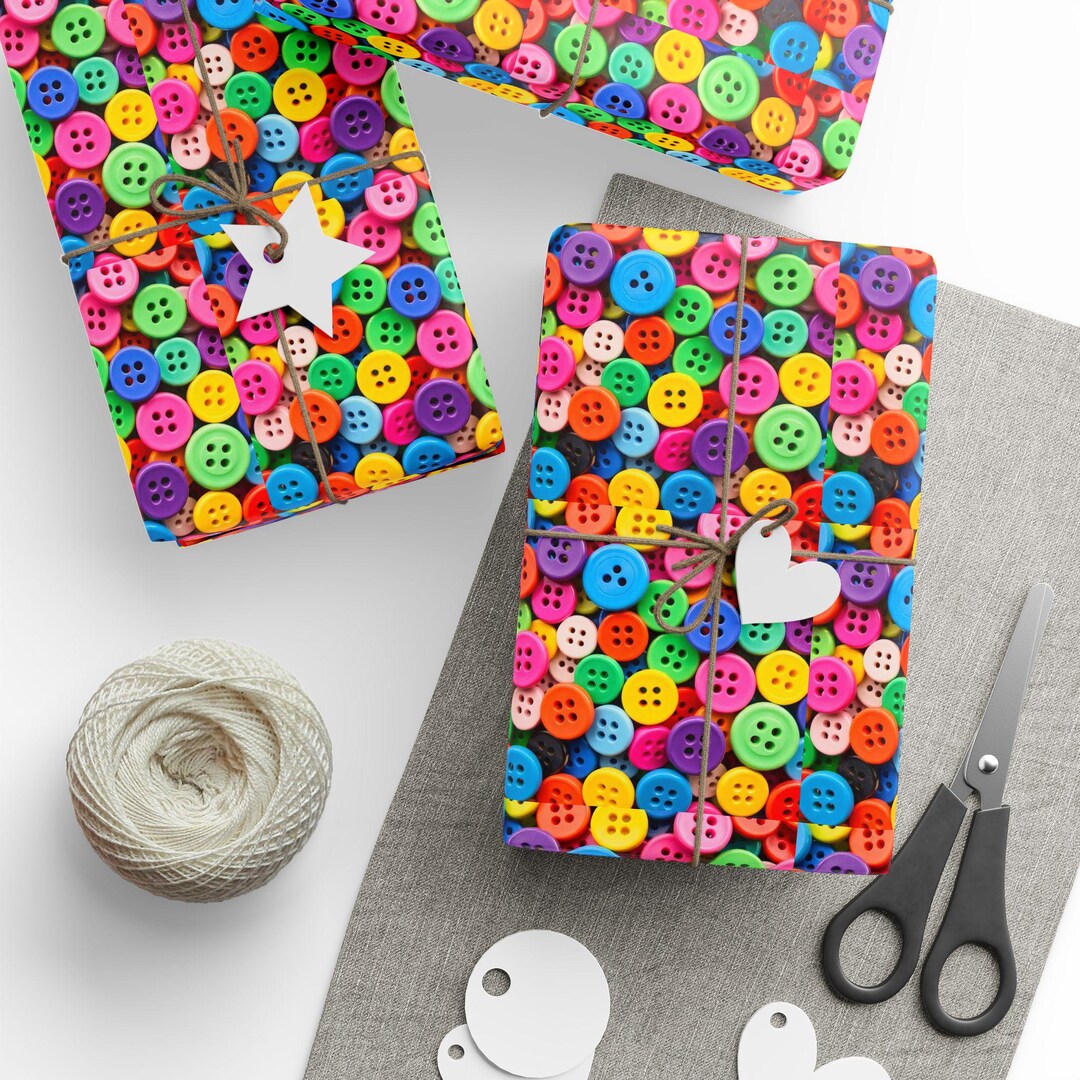 Colorful Sewing Buttons Wrapping Paper - Etsy