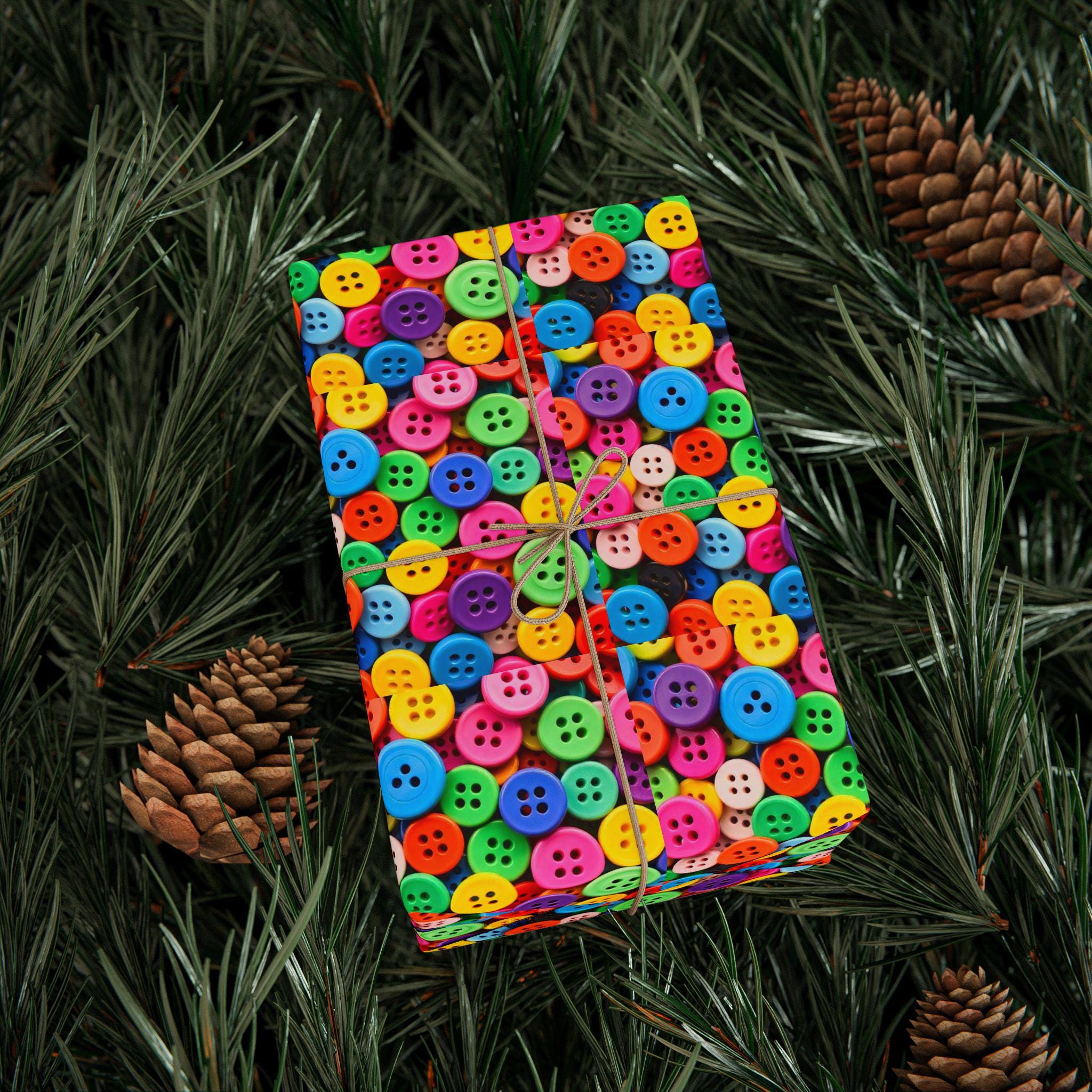 Colorful Sewing Buttons Wrapping Paper - Etsy