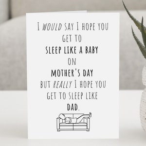 Funny Mothers Day Card, Black and White, PRINTABLE DOWNLOAD, Digital Mother's Day Card, eCard for Mothers Day image 1