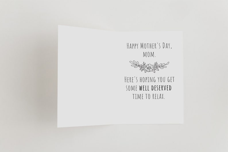 Funny Mothers Day Card, Black and White, PRINTABLE DOWNLOAD, Digital Mother's Day Card, eCard for Mothers Day image 2