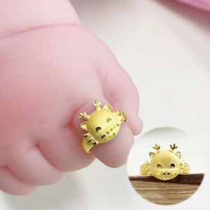 Gold Happy Dragon Baby Ring 24K 0.999 Pure 1.875g 반돈 | Dol Ring | Baby Gold Band |  돌반지 순금 | 돌 반지 | Baby Gold Ring