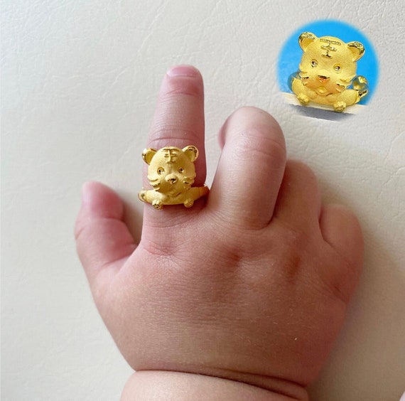 22K Gold Ring For Baby - 235-GR8234 in 0.650 Grams