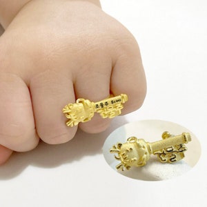 Gold Key 건물주 Dragon Baby Ring 24K 0.999 Pure 3.75g 한돈 | Dol Ring | Baby Gold Band |  돌반지 순금 | 돌 반지 | Baby Gold Ring