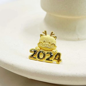 Gold 2024 Dragon Baby Ring 24K 0.999 Pure 3.75g 한돈 | Dol Ring | Engraved Baby Ring | Baby Gold Band |  돌반지 순금 | 돌 반지 | Baby Gold Ring