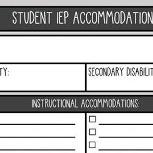 IEP Accommodations Summary