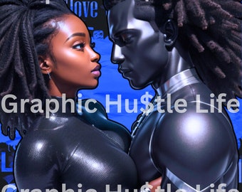 Black Love Art png, Dessin animé Black Love, Couverture de livre png, Love Art png, Carte de voeux png, Lot de couple png