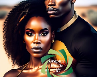 Black Love Art | Celebration Cards | Sublimation | Wall Art | Couple Art | Black Love Illustration | Just Because