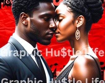 Black Love Art | Celebration Cards | Sublimation | Wall Art | Couple Art | Black Love Illustration | Just Because