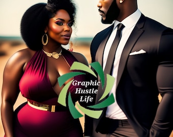 Black Love Art | Celebration Cards | Sublimation | Wall Art | Couple Art | Black Love Illustration | Just Because