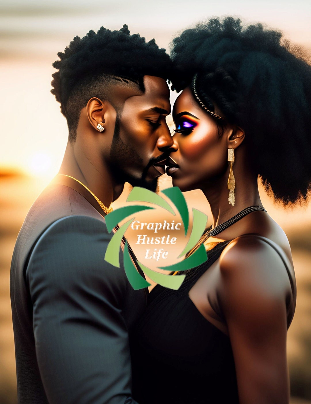AI Art, Black Love, Black Couples, Black Man, Black Woman, Afro Art, Black Love Png, Digital Art