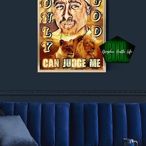 Only God Can Judge Me Sublimation, Hip Hop png, Rap Legend png, Wall Art png