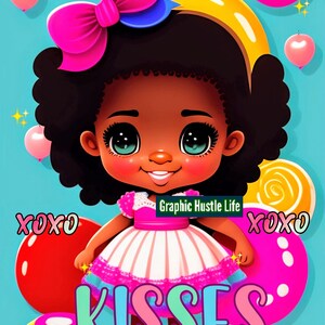 Melanin Cartoon Girl, Melanin Doll, AI Doll, AI Art, Wall Art,