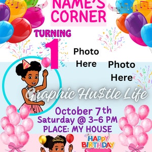 Gracie Birthday Invitation & Video Bundle, Editable Template, Girls Birthday Invitation, Gracie Birthday, Video Invitation Template
