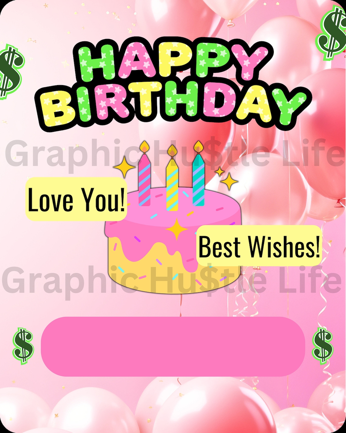 Printable Kids Birthday Money Cards Png Bundle, Birthday Money Card Png ...