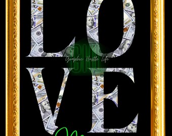 AMORE soldi png, soldi png, arte da parete soldi, trambusto png, amore png